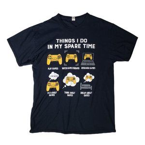 "Things I do In My Spare Time" T-shirt, Men's Black Size XL, Video Gamers Shirt